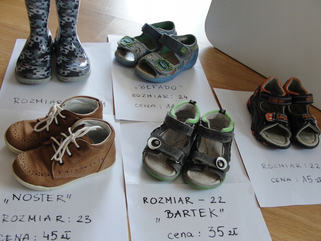 buty 5 par z sandałami Bartek r.22,23,24 za 100 zł