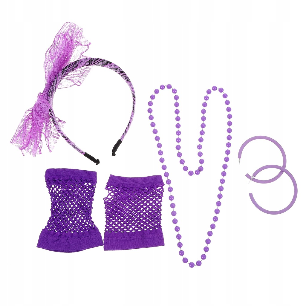 NEONOWYCH AKCESORIÓW NA BAL KOLCZYKI OPASKA NASZYJNIK RĘKAWICZKI