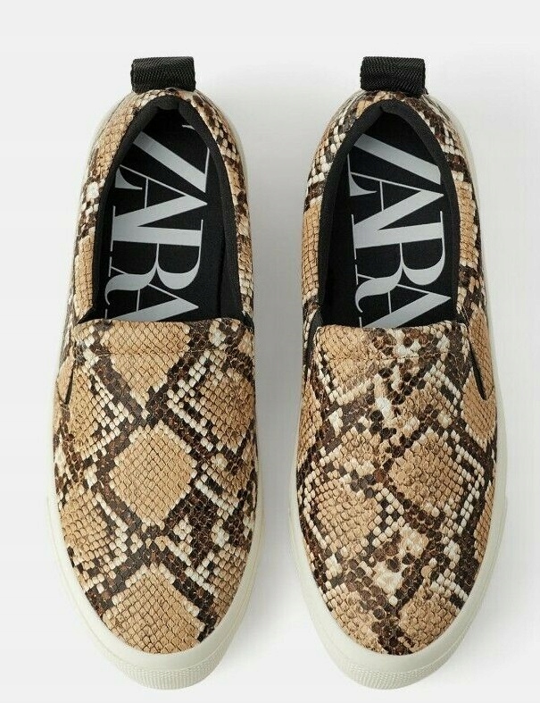 ZARA TENISÓWKI WĄŻ SNAKE SLIP ON 36 OSTATNIE