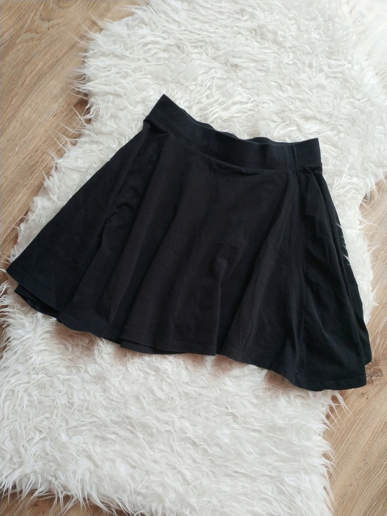 Spódnica czarna rozkloszowana mini spódniczka S 36