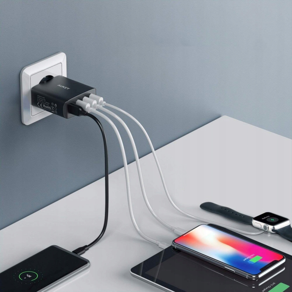 Зарядка Aukey 3 USB. Aukey 3 4 порта USB зарядное устройство 2.4a. Зарядка 4 порта quick charge. Станция для зарядки телефонов.