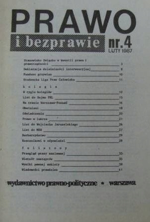 PRAWO I BEZPRAWIE NR 4 LUTY 1987 II obieg