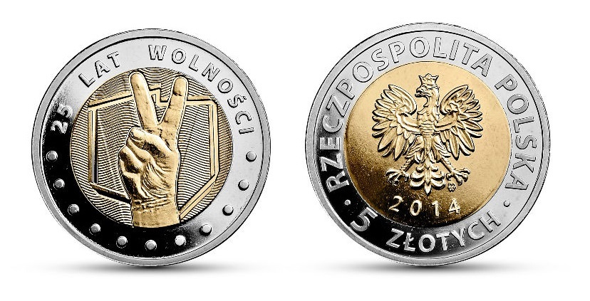 5 zł - 25 LAT WOLNOŚCI 2014 r.