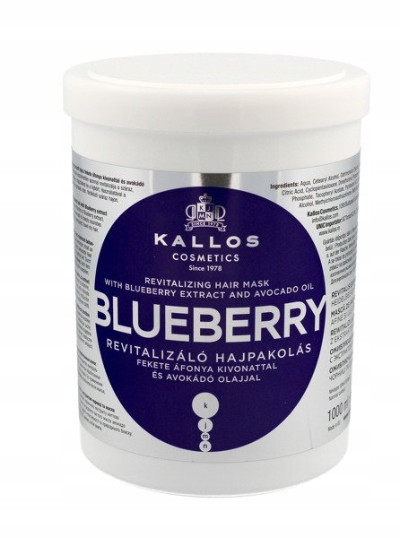 Kallos - maska do włosów Blueberry (1000ml)