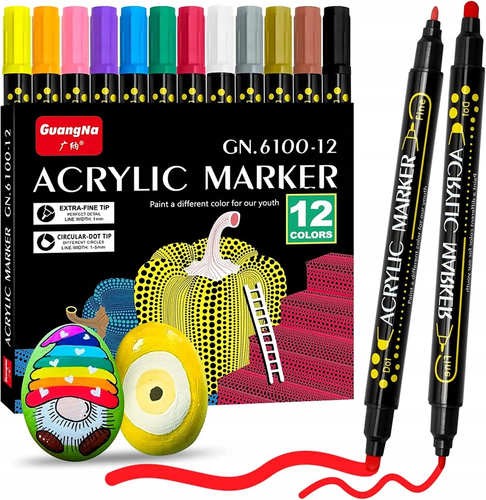 Metallic Marker Pens 12-36 Colors Acrylic Pens Brush Round Tip Pastel Pens