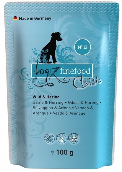 Dogz Finefood Classic N.12 Dziczyzna i śledź sasze