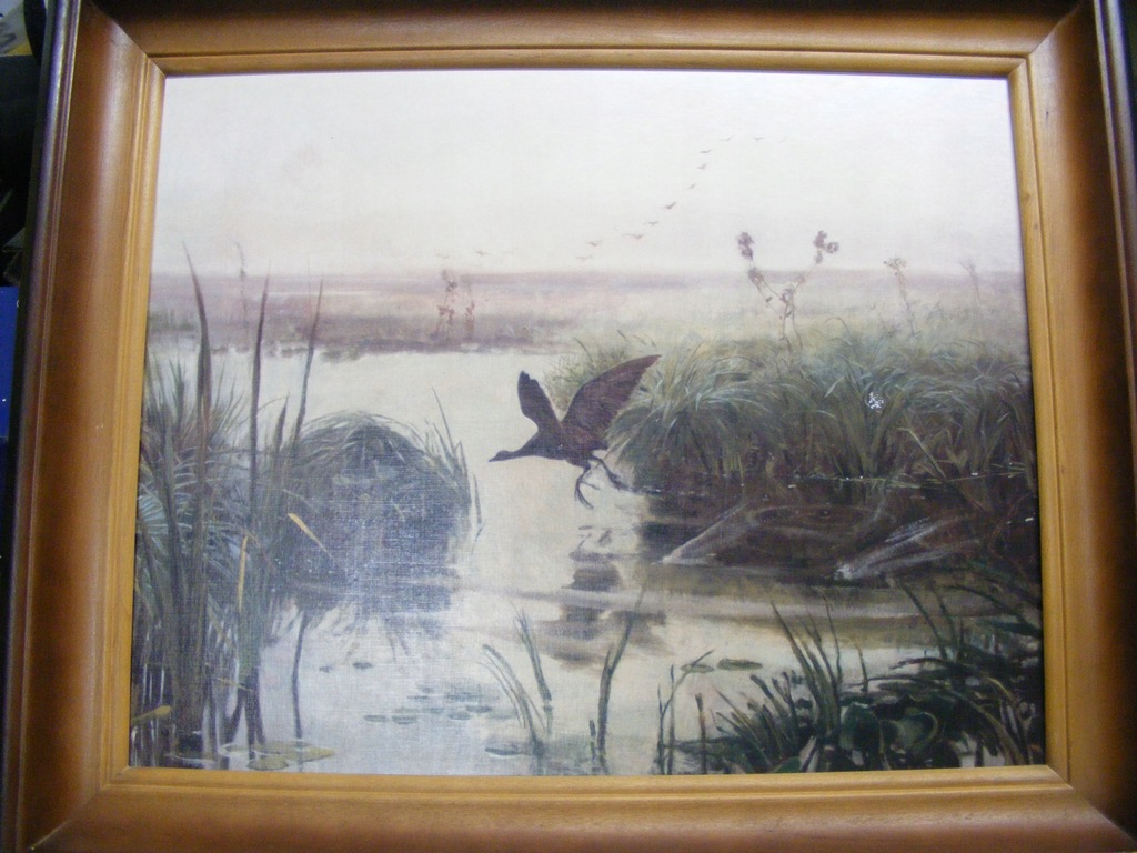 Obraz Kurka wodna - Józef Chełmoński [REPRODUKCJA 61X51 cm]