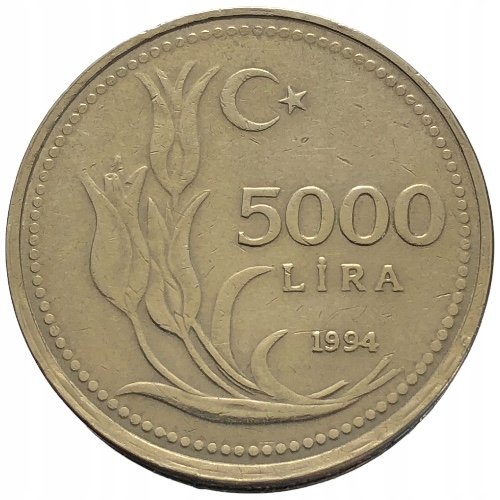 66709. Turcja, 5000 lir, 1994r.