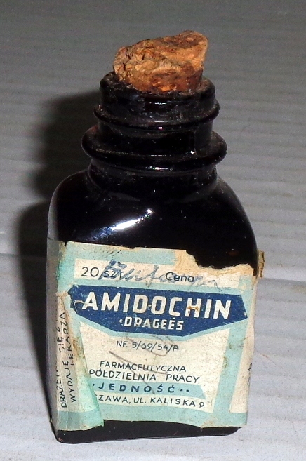 AMIDOCHIN - buteleczka apteczna z lat 50'.