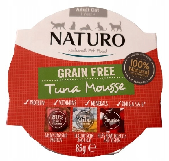 Naturo Kot Adult Tuńczyk Grain Free tacka 85g