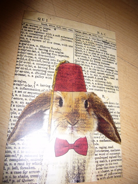 pocztówka ze słodkim króliczkiem