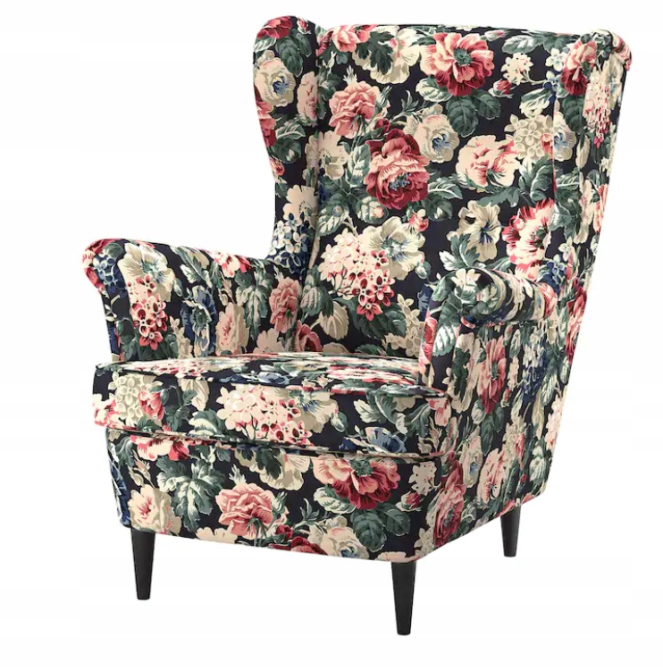 IKEA STRANDMON wygodny stylowy fotel uszak LINGBO - 8640700830 ...