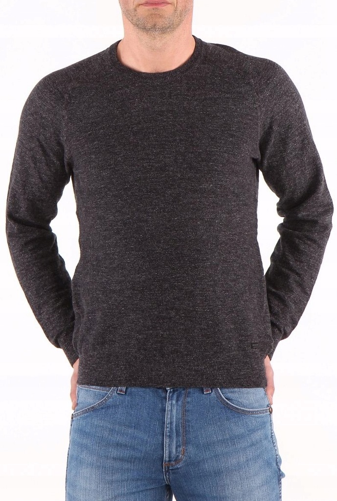 Lee textured crew knit SZARY MELANŻ SWETER L