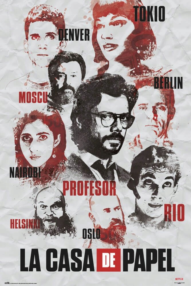 Dom z Papieru Bohaterowie La Casa De Papel plakat