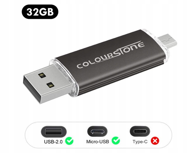 Colourstone PAMIĘĆ FLASH MicroUSB OTG 32GB USB 2.0
