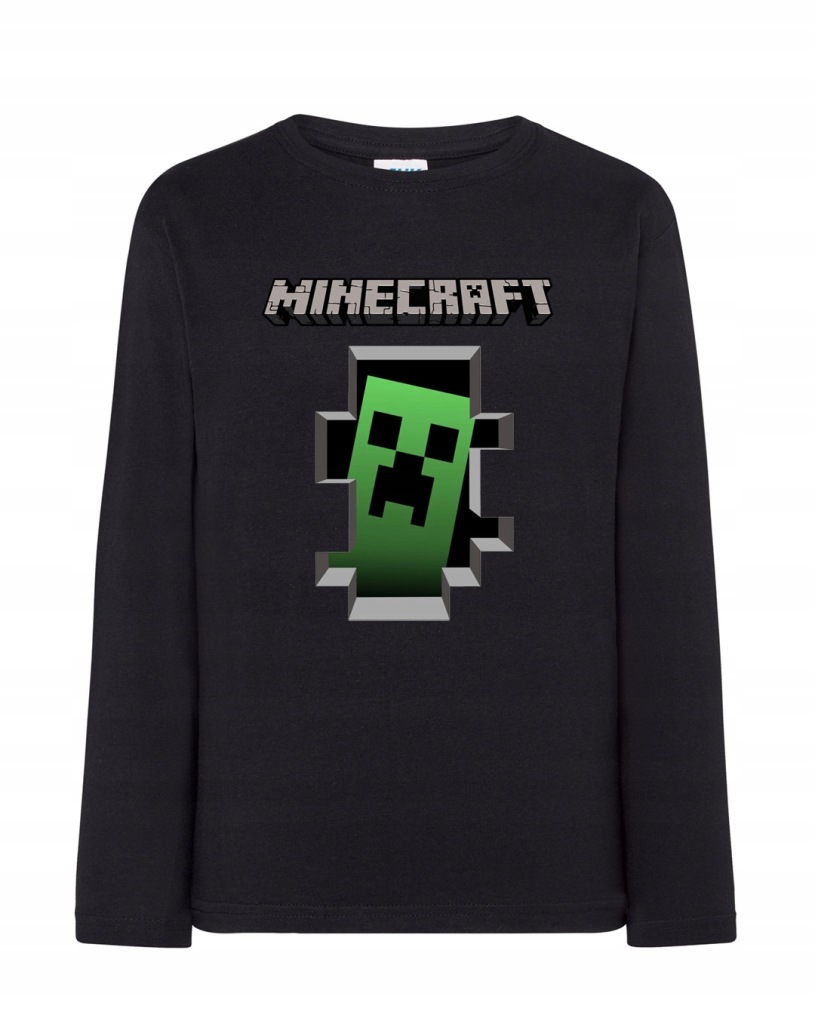 Bluzka czarna z długim rękawem nadruk z napisem MINECRAFT 5-6 lata 122