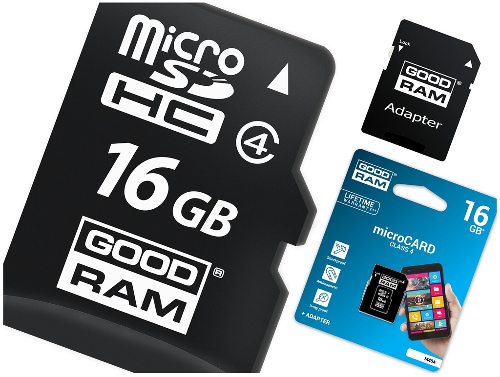 GOODRAM KARTA MICRO SD 16GB PAMIECI + ADAPTER SDHC