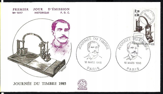 Francja 1985, Dzień znaczka, stemplownica. FDC