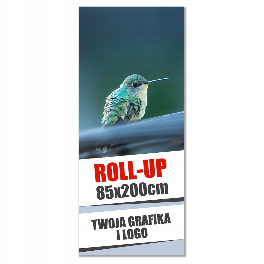 Wymienna grafika do Roll-up 85x200cm Twój projekt grafika i Logo druk UV