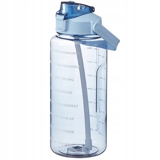 BUTELKA BIDON 2L 2000ML Z PRZYPOMNIENIEM ZE SŁOMKĄ