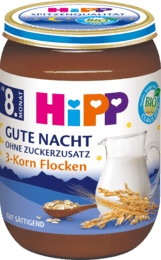 HIPP 8M Gute Nacht kaszka 3 płatki zbożowe 190g