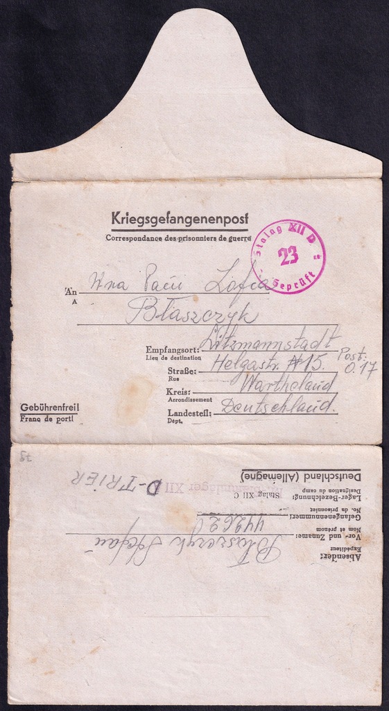 Stalag XIID Trier listownik 1942 (79)