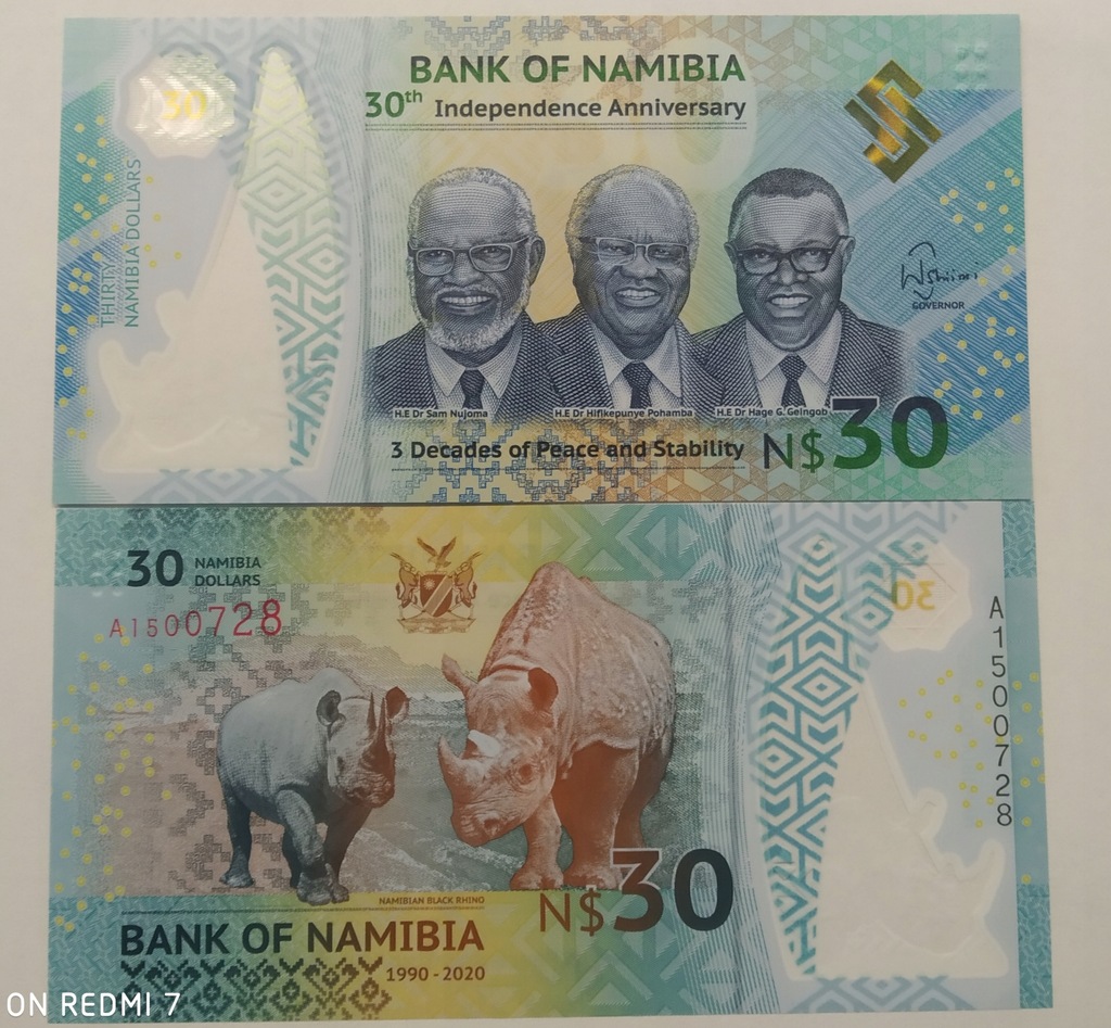 Namibia 30 DOLLARS UNC 2020