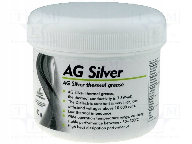 AG SILVER PASTA TERMOPRZEWODZĄCA 1 KG SREBRNA