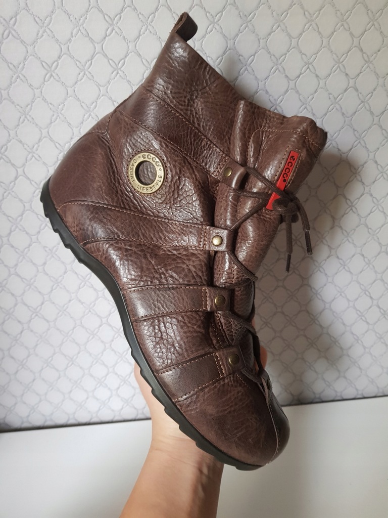 Ecco casual botki skóra damskie idealne 39/25,5 cm