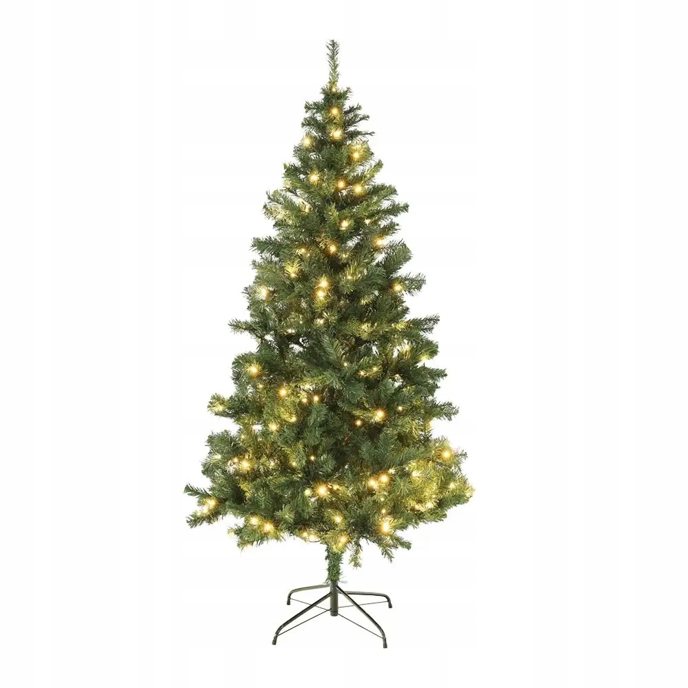 KONDELA Choinka z lampkami Typ świąteczny 5 LED450 180 cm - zielona