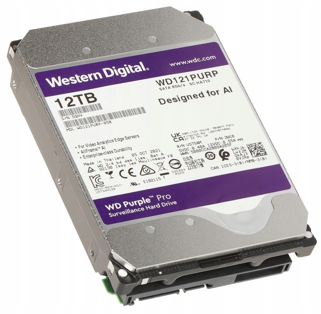 DYSK DO REJESTRATORA HDD-WD121PURP 12TB 24/7 WESTE