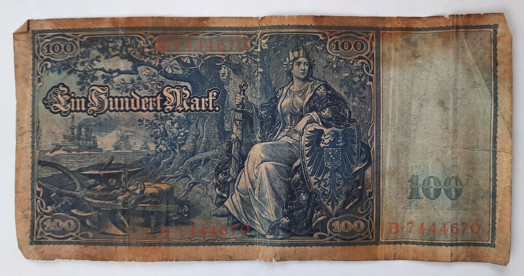 Banknot 100 marek 1910 r.
