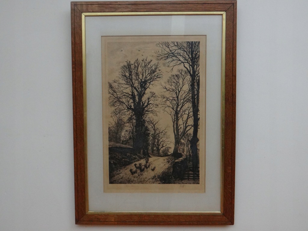 Obraz, akwaforta Fred Slocombe 1888 rok
