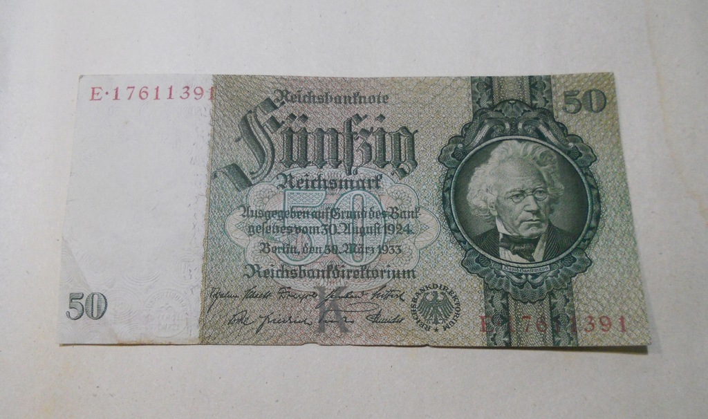 banknot 50 Reichsmark 1933 r.