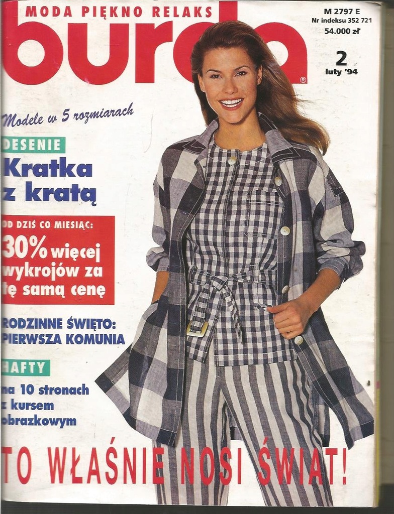 Burda Moda piękno relaks nr 2/1994 z wykrojami