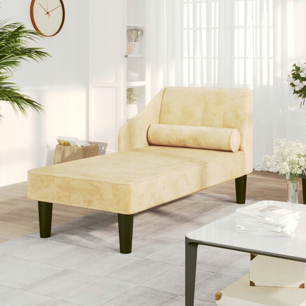 2-osobowa sofa kremowa tapicerowana aksamitem