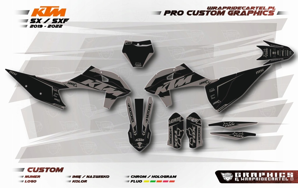 PRO Okleina KTM 125 250 300 450 SX SXF 2019-22