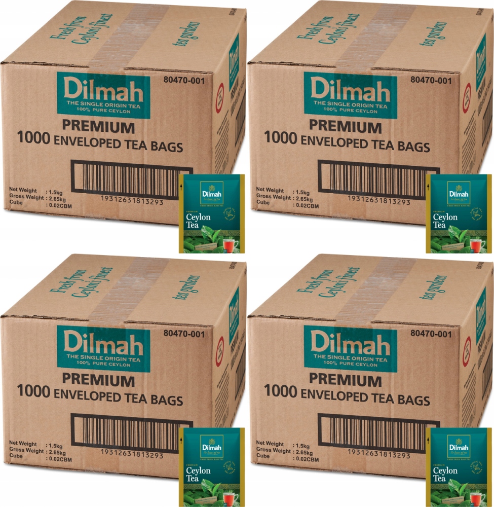 Herbata czarna w kopertach Dilmah Premium Ceylon Tea 1000szt x4