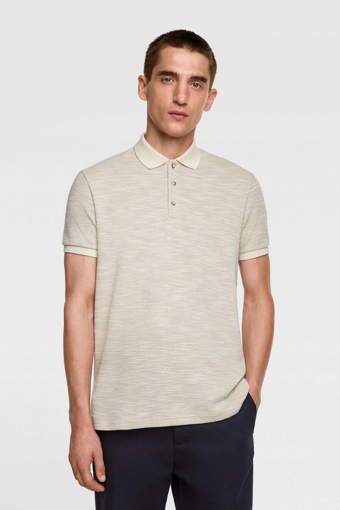 23D125 ZARA MAN__MJ7 DZIANINOWA KOSZULKA POLO__S