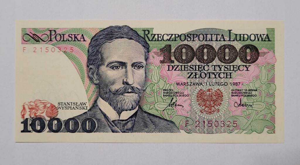 Banknot PRL 10000 zł seria F rok 1987 UNC