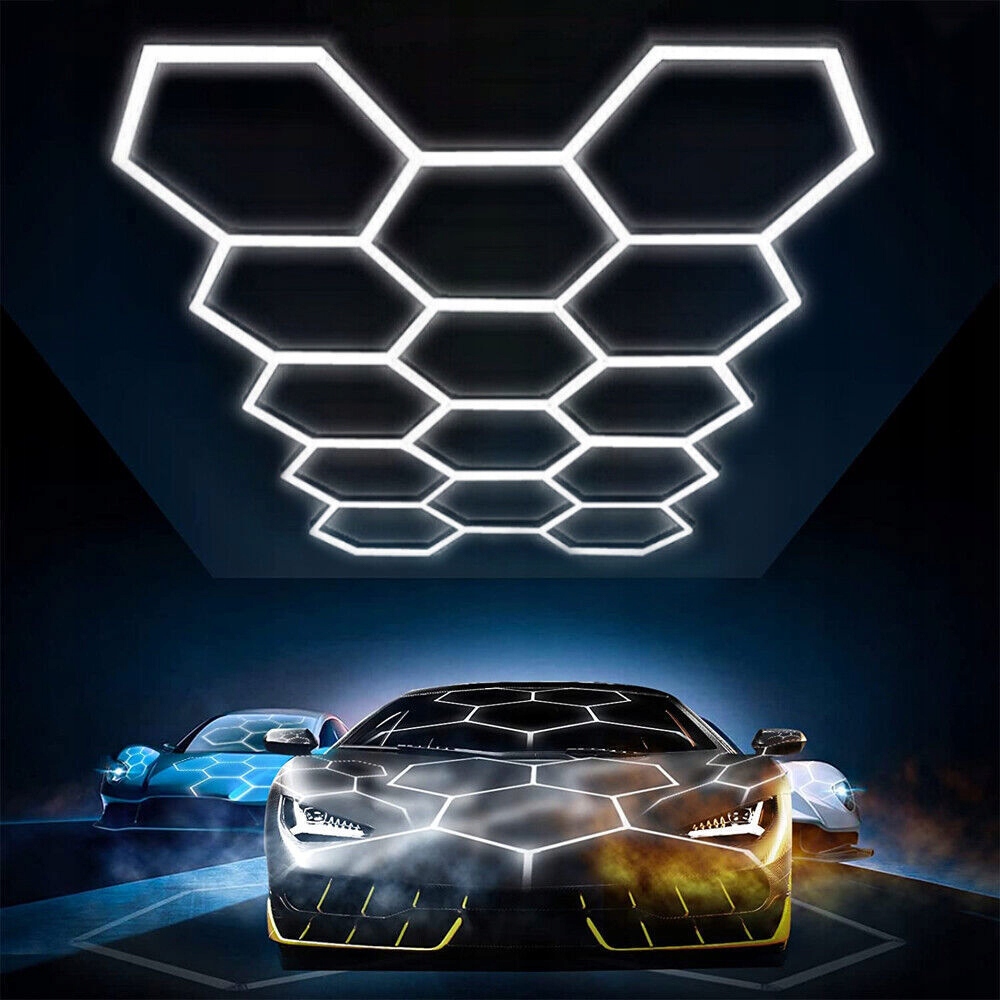 LAMPA LED OŚWIETLENIE SUFIT HEXAGON PLASTER MIODU 2974X4122