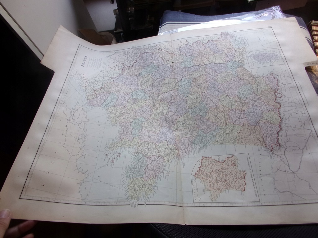 olbrz mapa FRANCJA 80 x 60 cm 1881