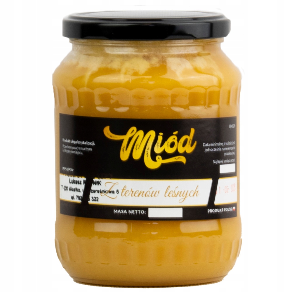 Miód wielokwiatowy leśny 720 ml PASIEKA BEZ LIPY