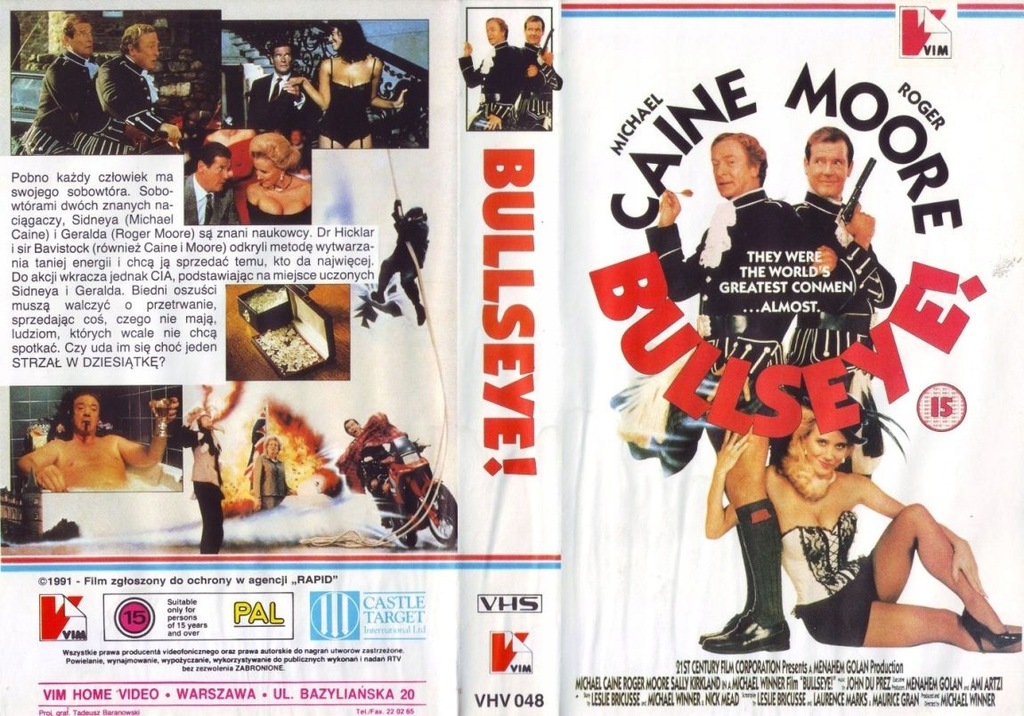 BULLSEYE * Roger Moore ********* NOWA KASETA VIDEO