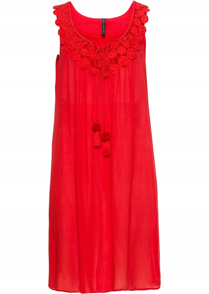 B.P.C czerwona sukienka z koronką 36