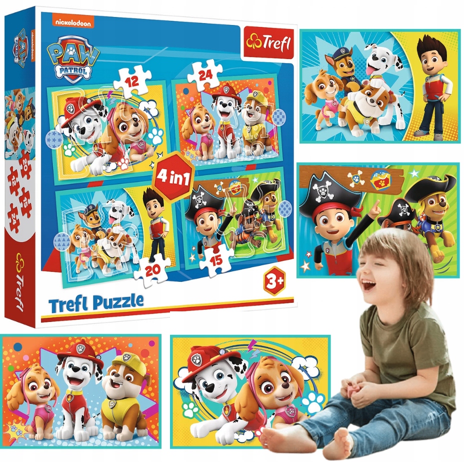 ZESTAW PUZZLE PSI PATROL 4W1 PREZENT DLA 3 LATKA 11645954367