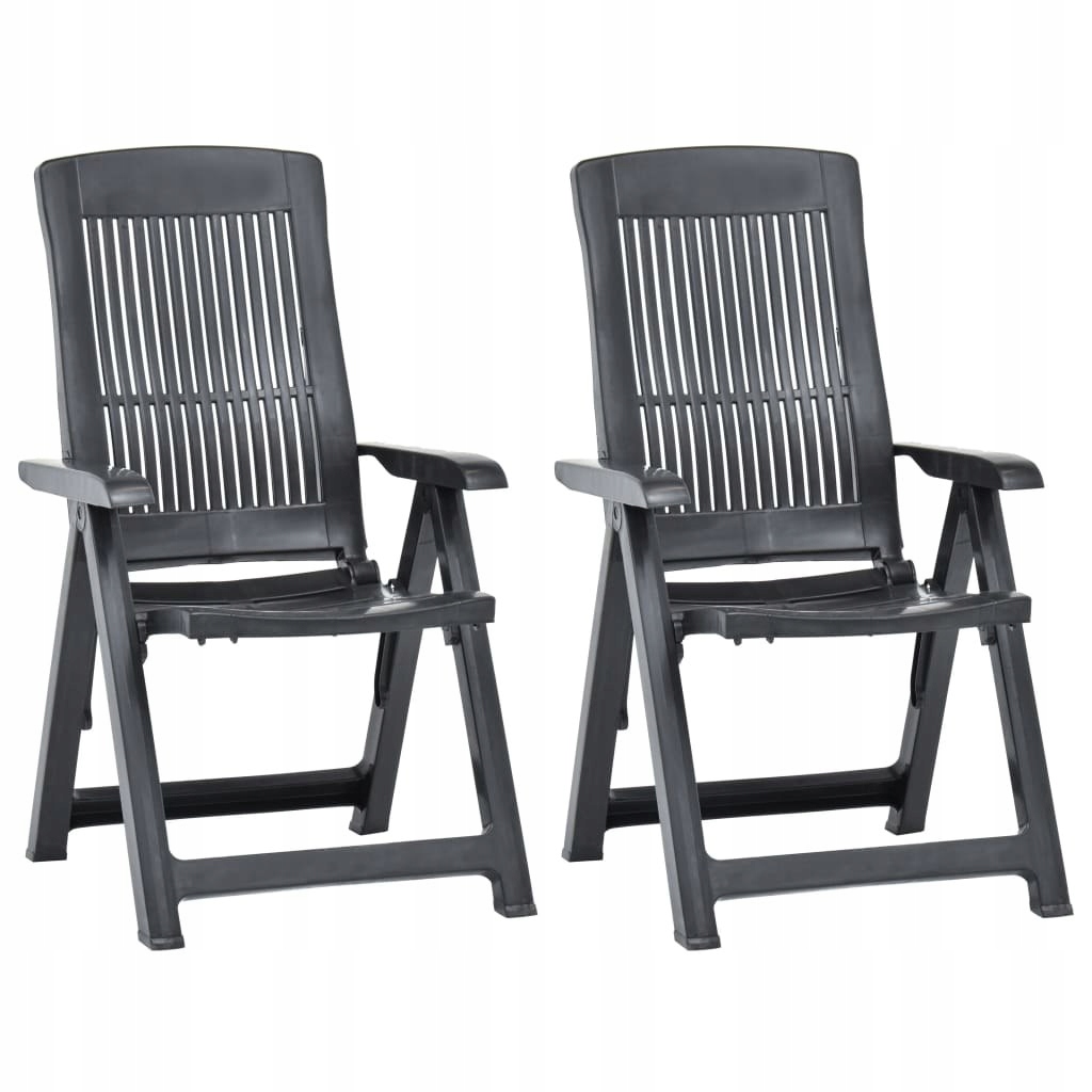 VidaXL Rozkładane krzesła do ogrodu, 2 szt., plast