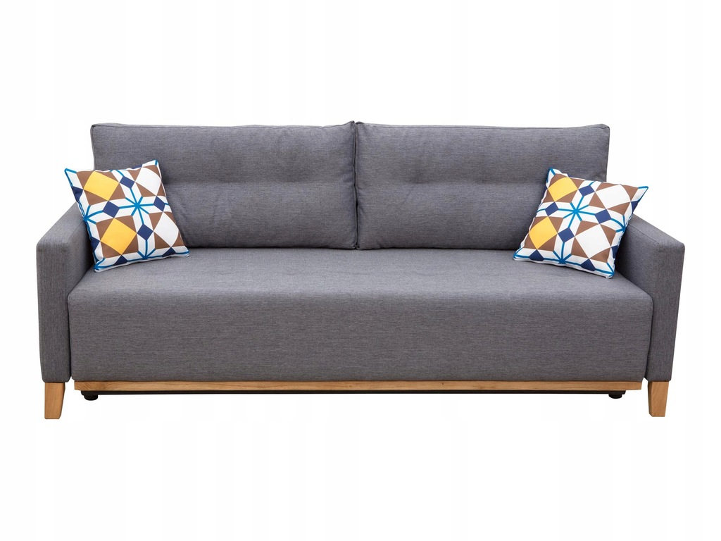 Klasyczna Szara Sofa do Salonu z Poduszkami GR3