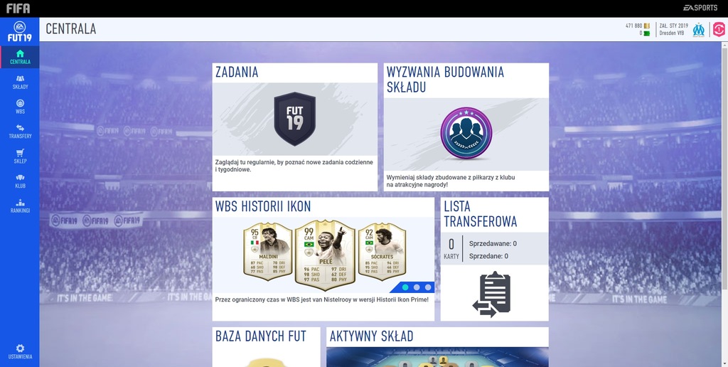 KONTO FUT FIFA 19 PS4 Playstation 4, 470K COINS