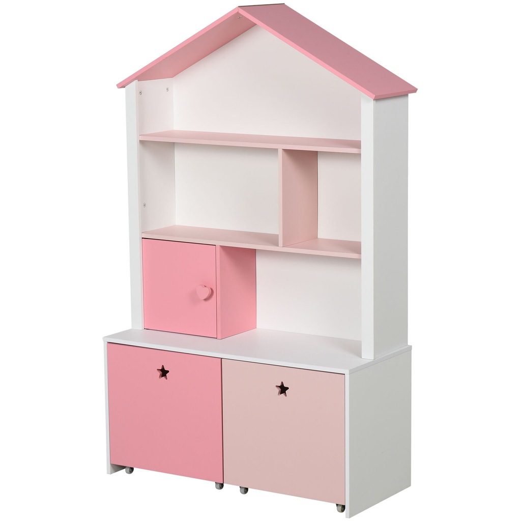Regał szafka biały różowy domek organizer dziecko